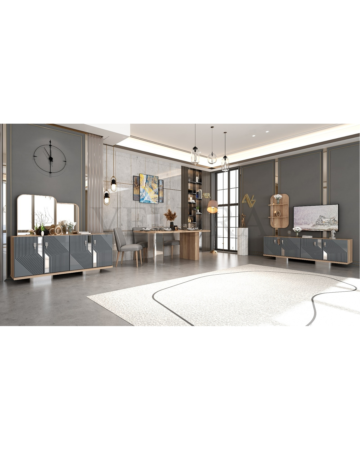 Yuvam Serisi Yatak Odası Takımı - Velura Home Modern Tasarım Yatak Odası Takımı - Ceviz Antrasit