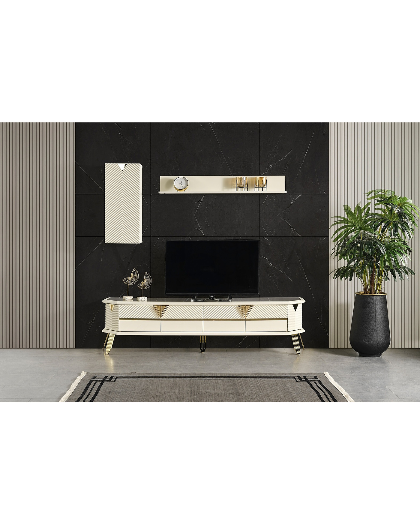 Velura Home City Yemek Takımı City Yemek Takımı Gold Ayak Krem Renk
