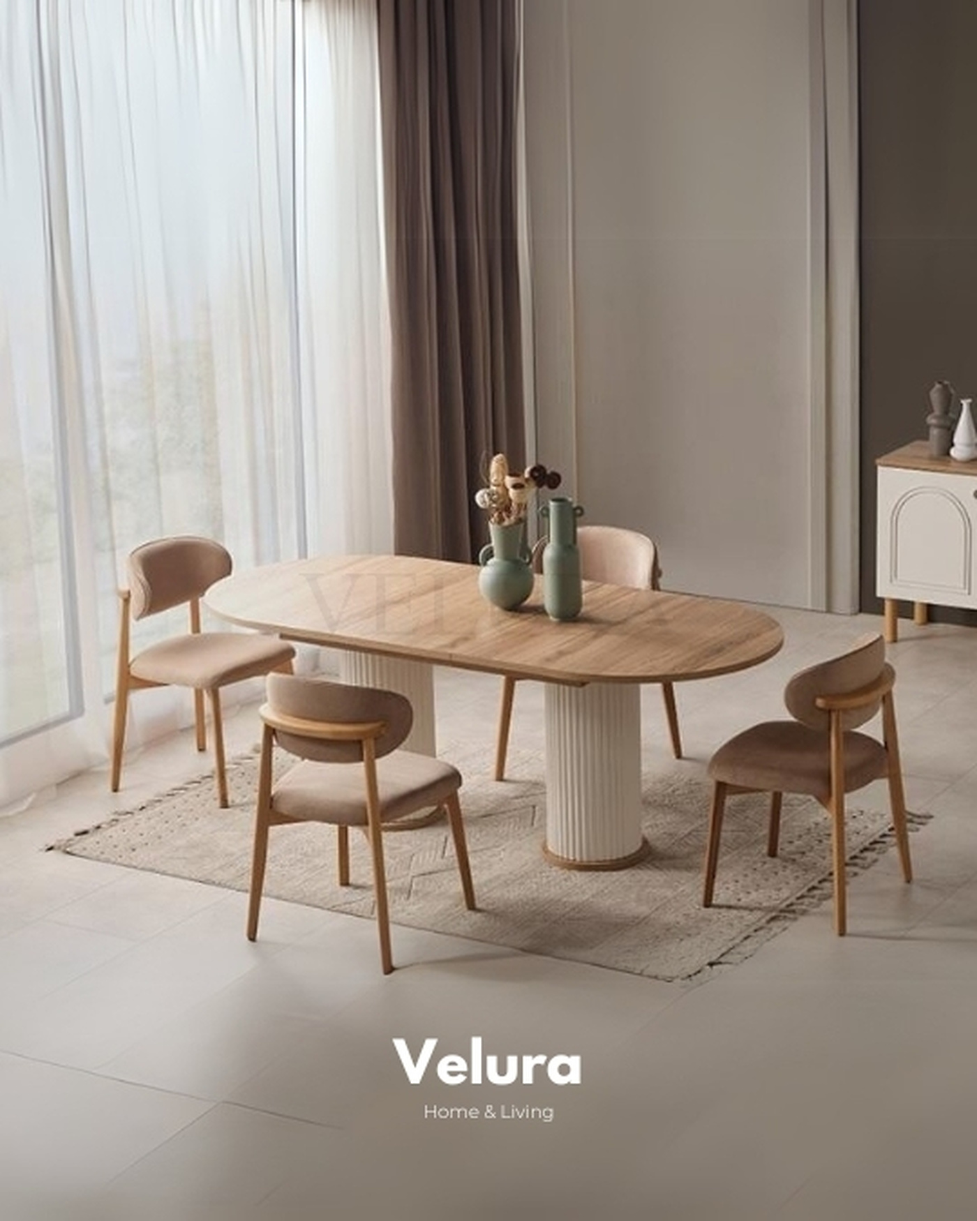 Mora Düğün Paketi | Bohem Stil | Mora Koltuk + Nero Yatak Odası + Derin Yemek Odası Mora Düğün Paketi — Bohem tarzda Mora Koltuk Takımı (yatak olabilen, bazalı), Nero Yatak Odası ve Derin Yemek Odası