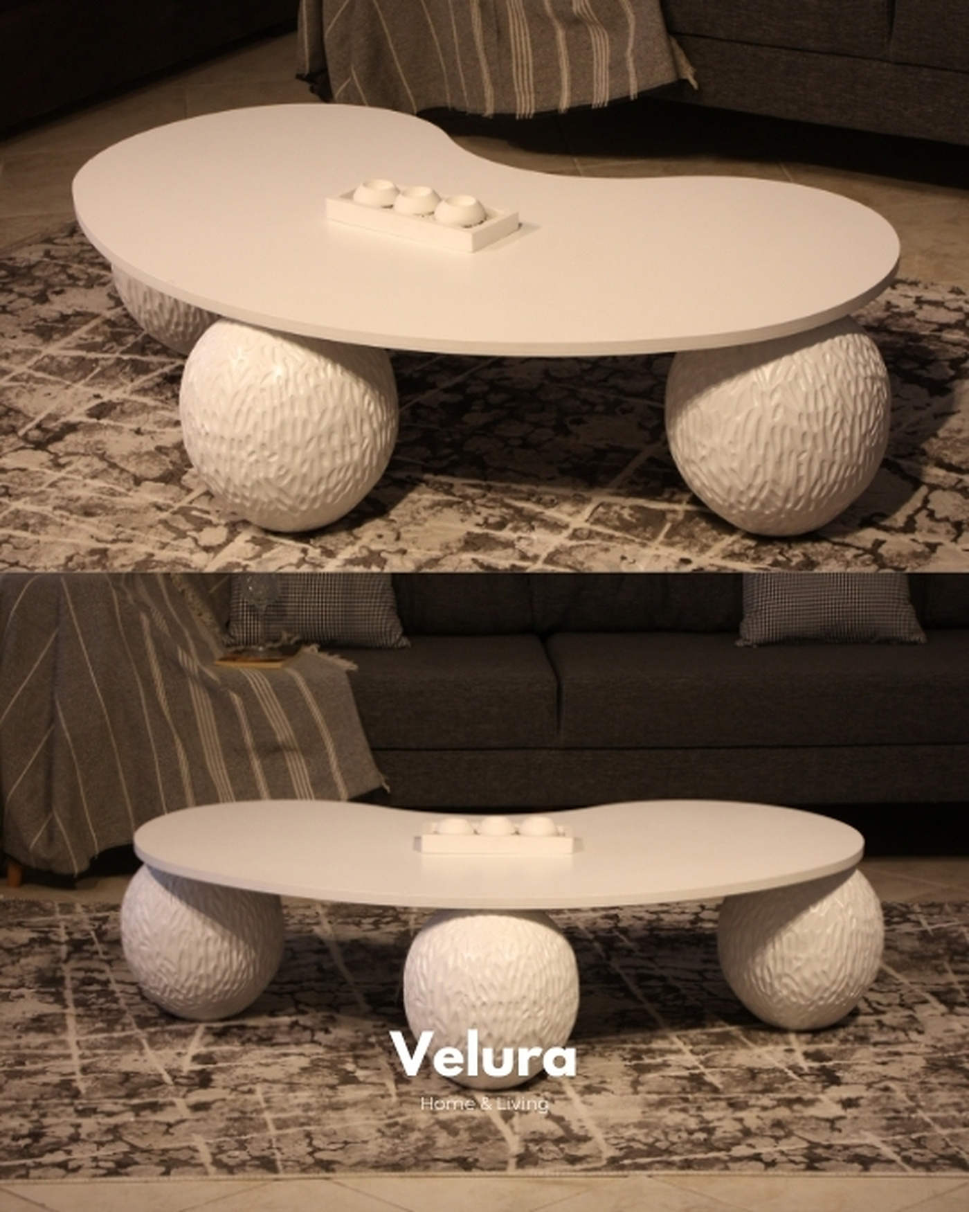 Minimalist Beyaz MDF Sehpa Modeli Derla Beyaz Sehpa Fasülye Mdf