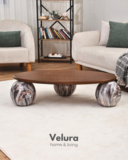 Küre Orta Sehpa - Dune - Oval Ceviz Mdf