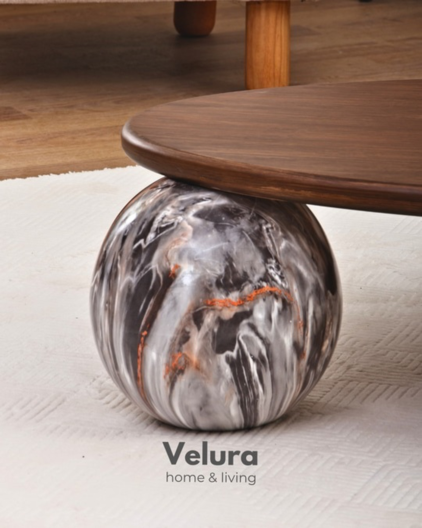 velura home küre orta sehpa ceviz
