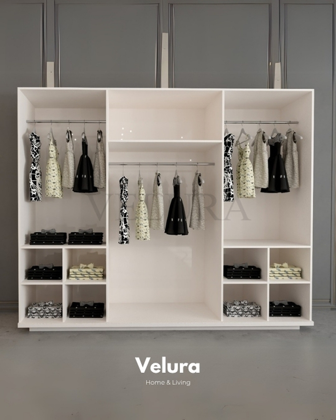 Hisar 6 Kapılı Dolap Krem ve Aynalı