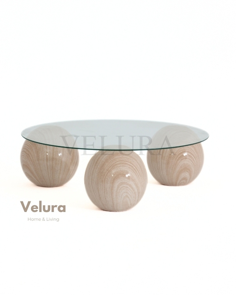 Küre Orta Sehpa - Natural - Yuvarlak Şeffaf Cam Küre Orta Sehpa - Natural - Yuvarlak Şeffaf Cam