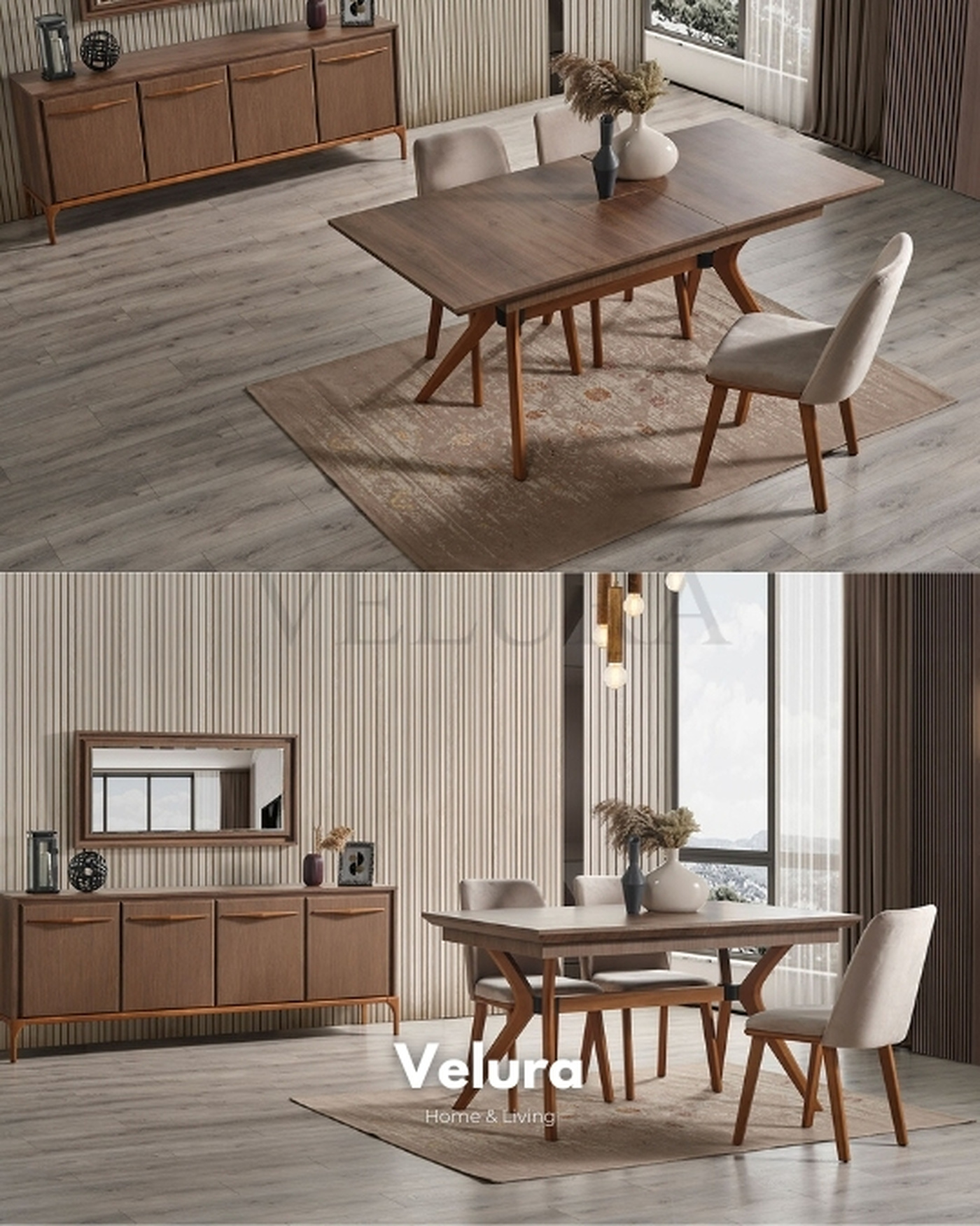 Açılabilir Masa ve Modern Konsol Tasarımı Velura Home modern yemek odası takımı