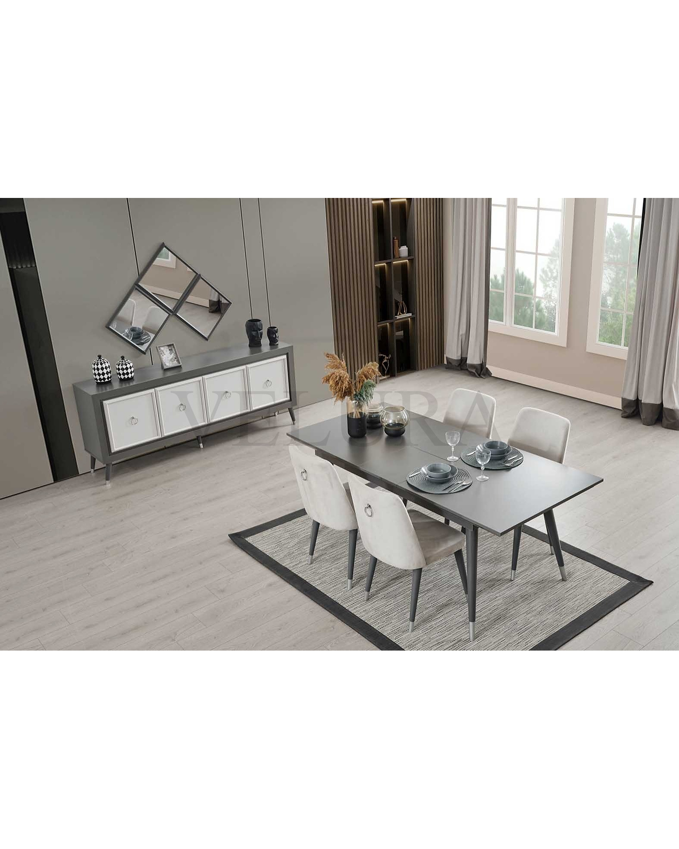 Şık ve Fonksiyonel Yemek Odası Takımı Velura Home modern yemek odası takımı