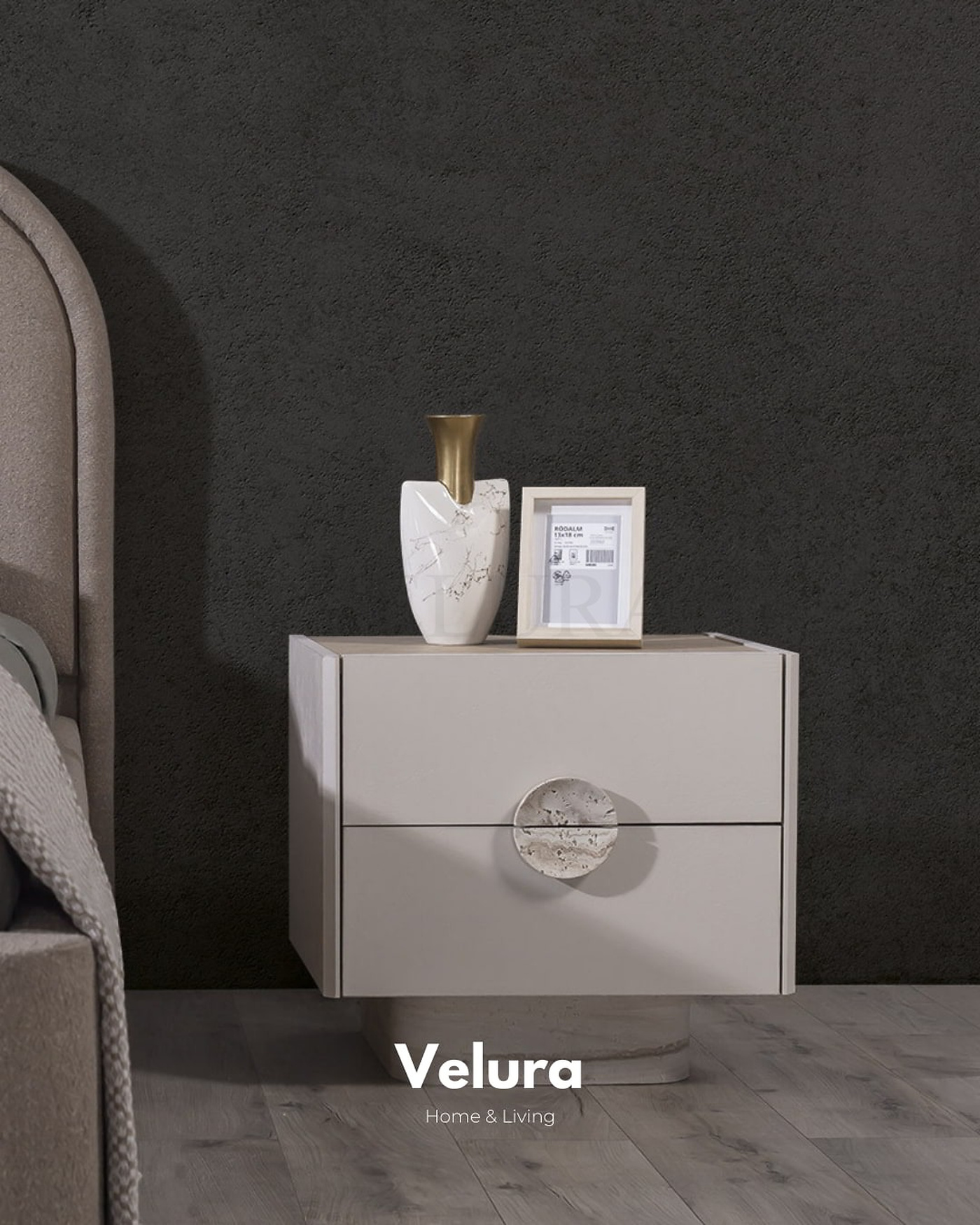 Traverten detaylı modern komodin modeli