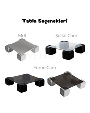 Küre Orta Sehpa - 4 Zar (Beyaz) - Kare - Şeffaf Cam Küre Orta Sehpa - 4 Zar (Beyaz) - Kare - Şeffaf Cam