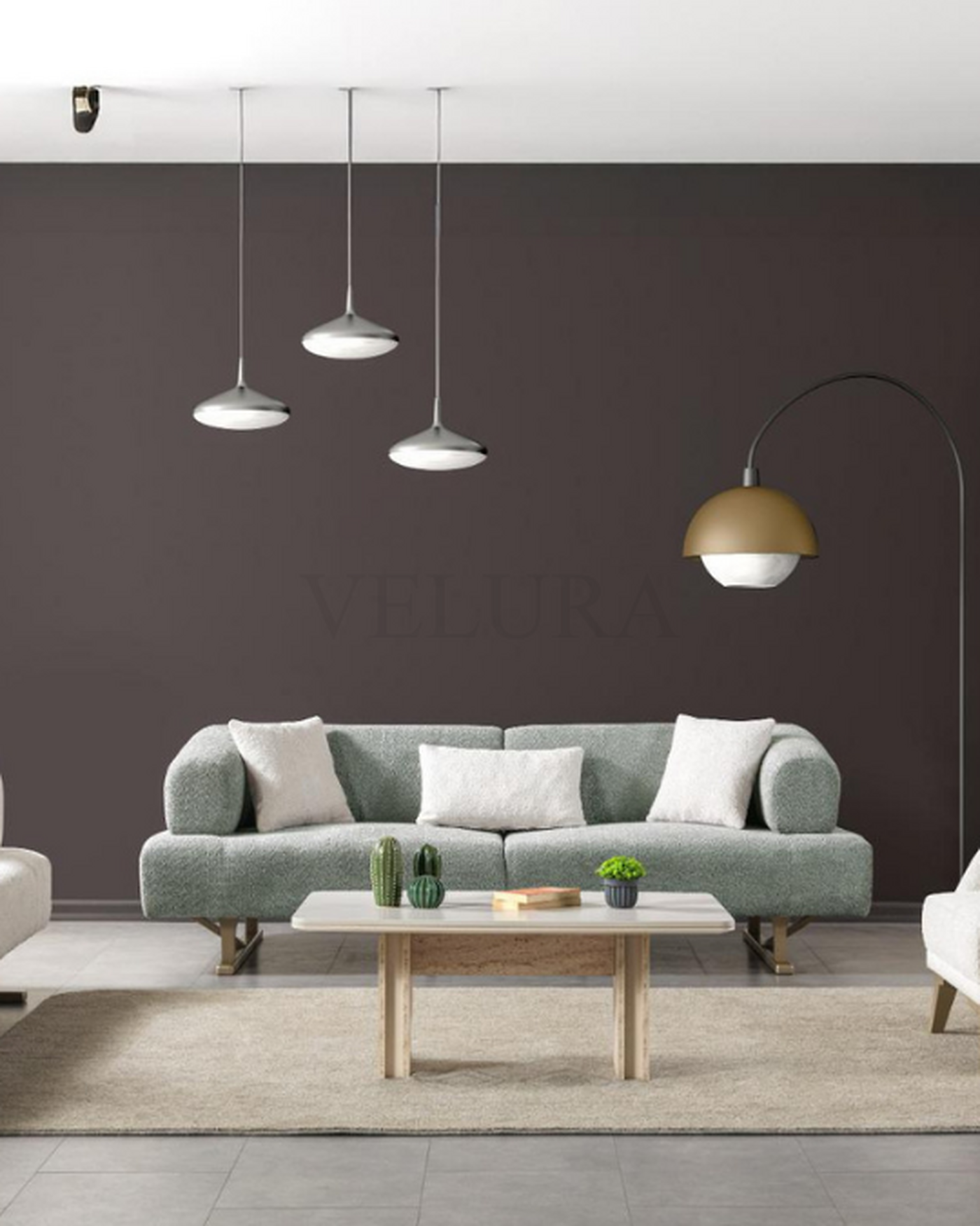 Sahra Kanepe – Su Yeşili | Mekanizmalı Sırt–Kol | Gold Ayak | 240×95×80 Sahra Kanepe – Su Yeşili; mekanizmalı sırt–kol birleşik yapı, gold ayaklar, 240 x 95 x 80 cm