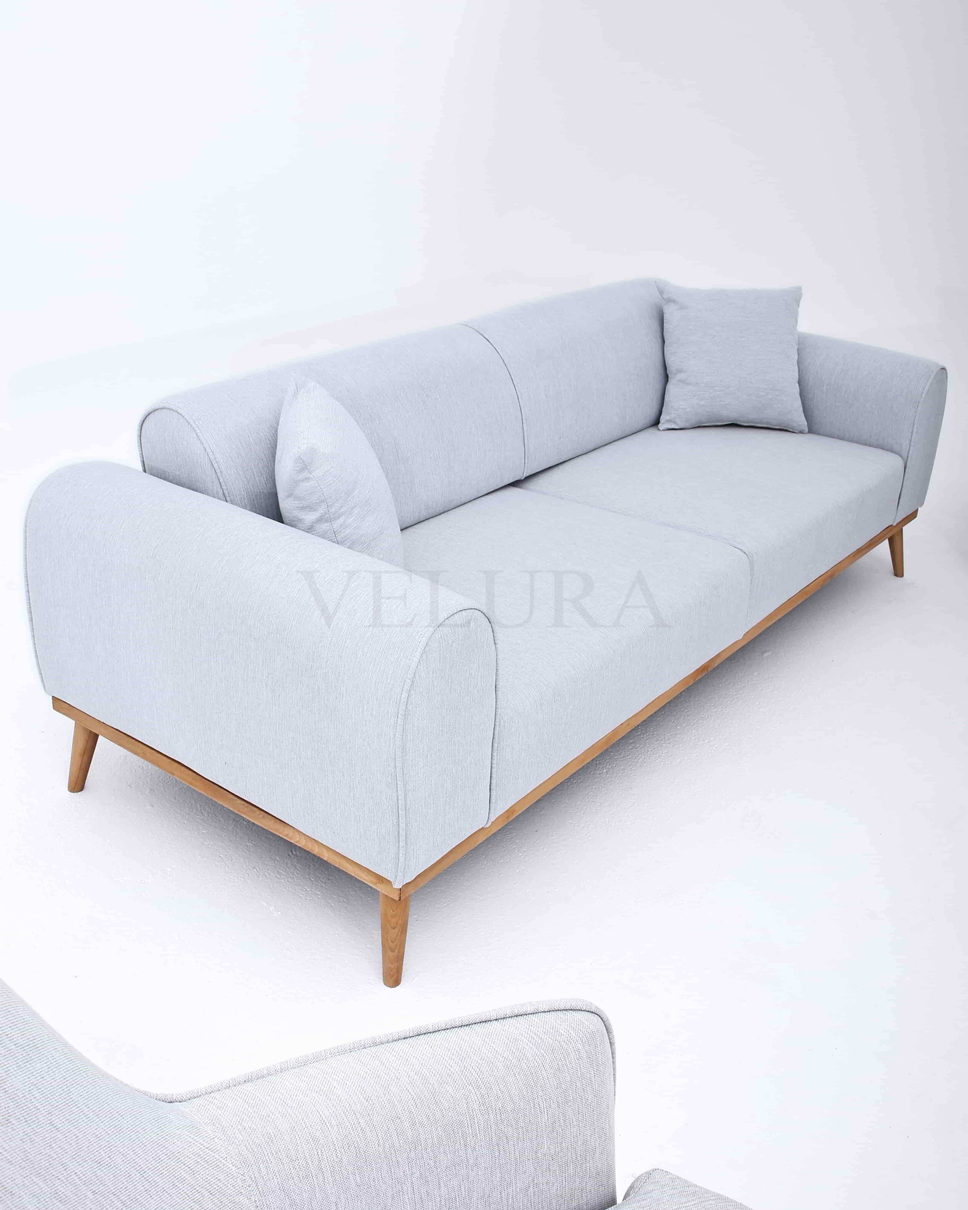 Valo Antrasit Koltuk Takımı modern keten kumaş ahşap ayaklı