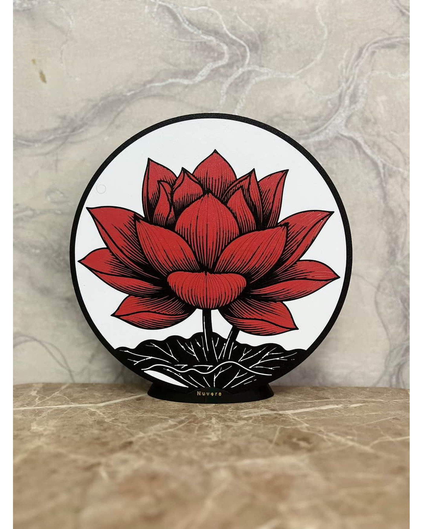 Nex Dekoratif Işık – Kızıl Lotus, kişiye özel isim alanlı, adaptörlü LED