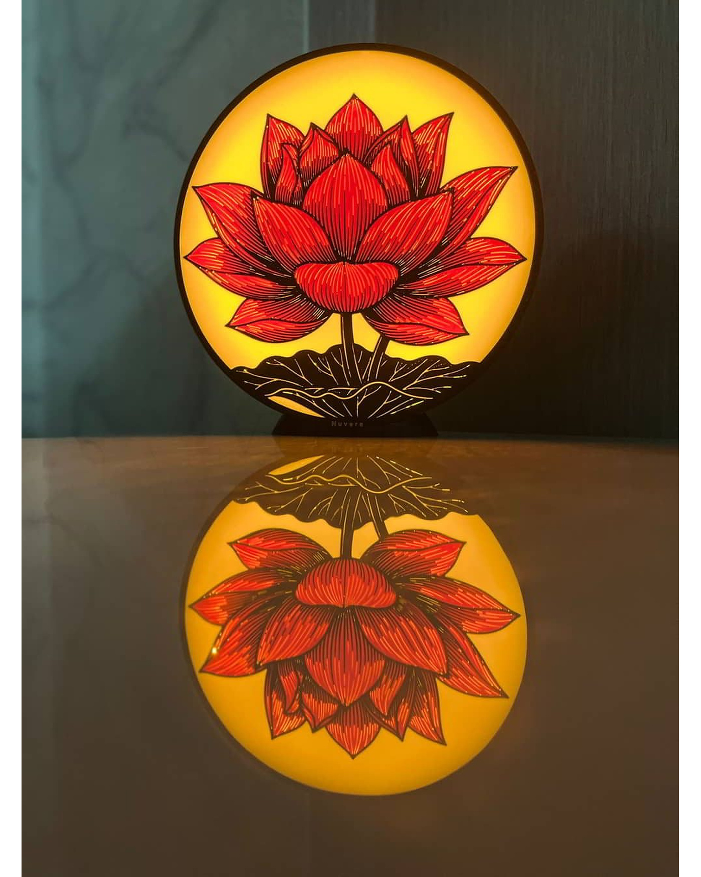 Nex Dekoratif Işık – Kızıl Lotus, kişiye özel isim alanlı, adaptörlü LED