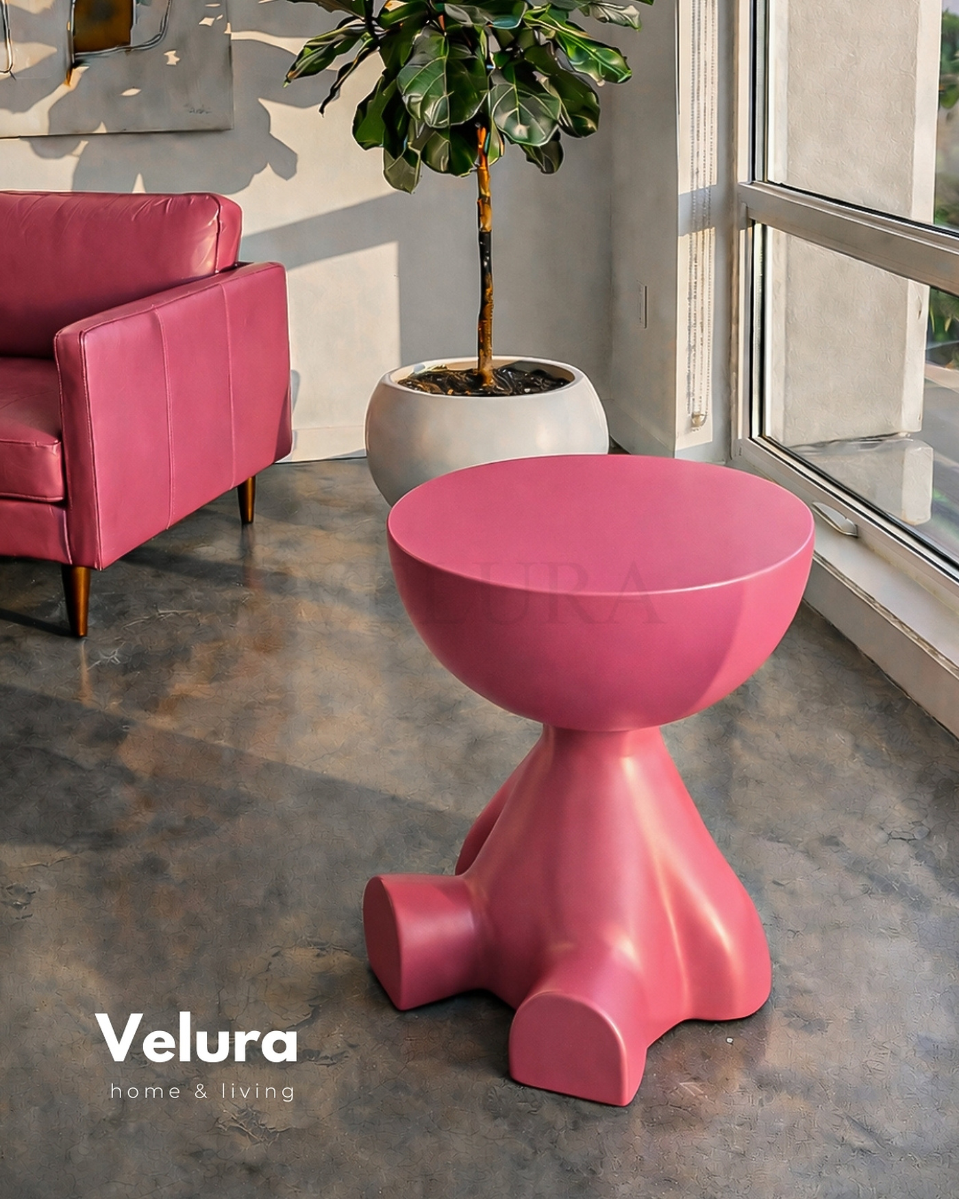 Pastel Pembe Yan Sehpa Modeli Sevimli Ayıcık Formlu Pembe Sehpa