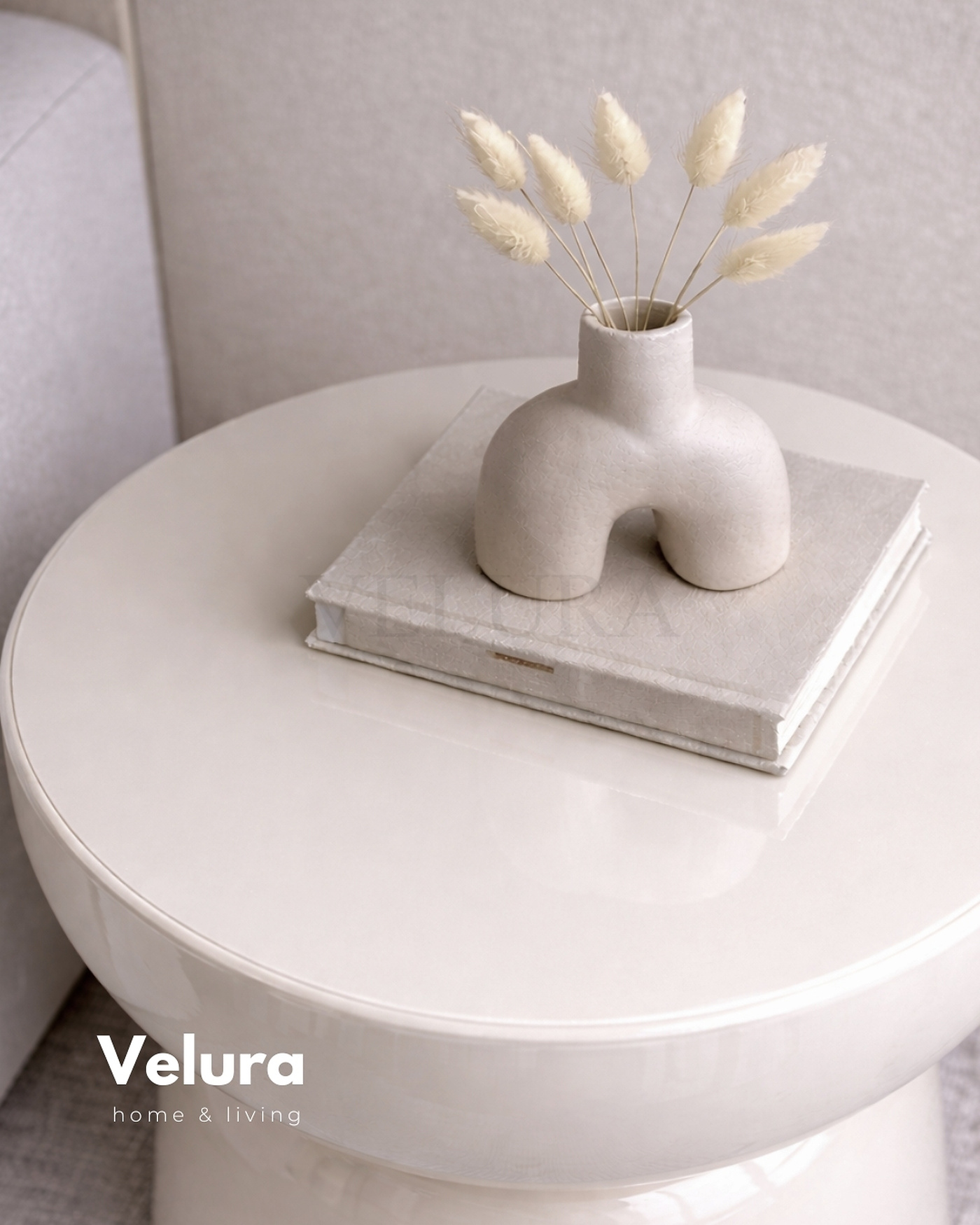 Fargo Mantar Yan Sehpa – Kırık Beyaz | 45x45x60 Kırık beyaz renk Fargo mantar form yan sehpa 45x45x60