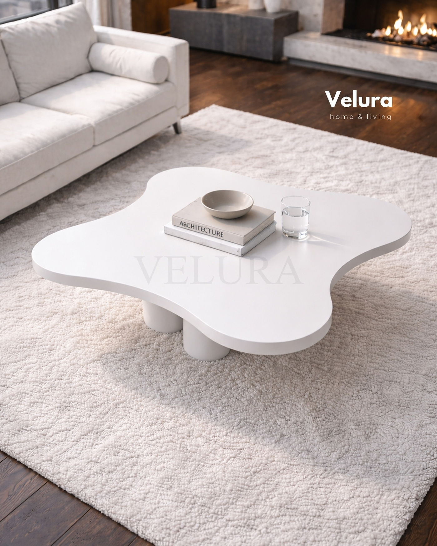 Kırmızı Kelebek Orta Sehpa MDF Kırmızı kelebek form orta sehpa geniş tablalı 100x100