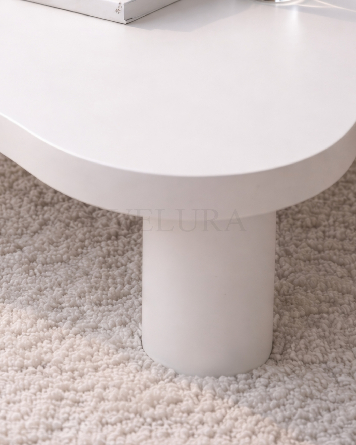 Krem Kelebek Orta Sehpa MDF Modern salon için krem MDF orta sehpa 35 cm yükseklik