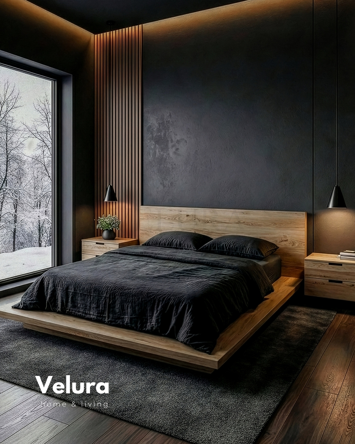 Voga Karyola - Naturel iskandinav tarz MDF platform karyola 210x200