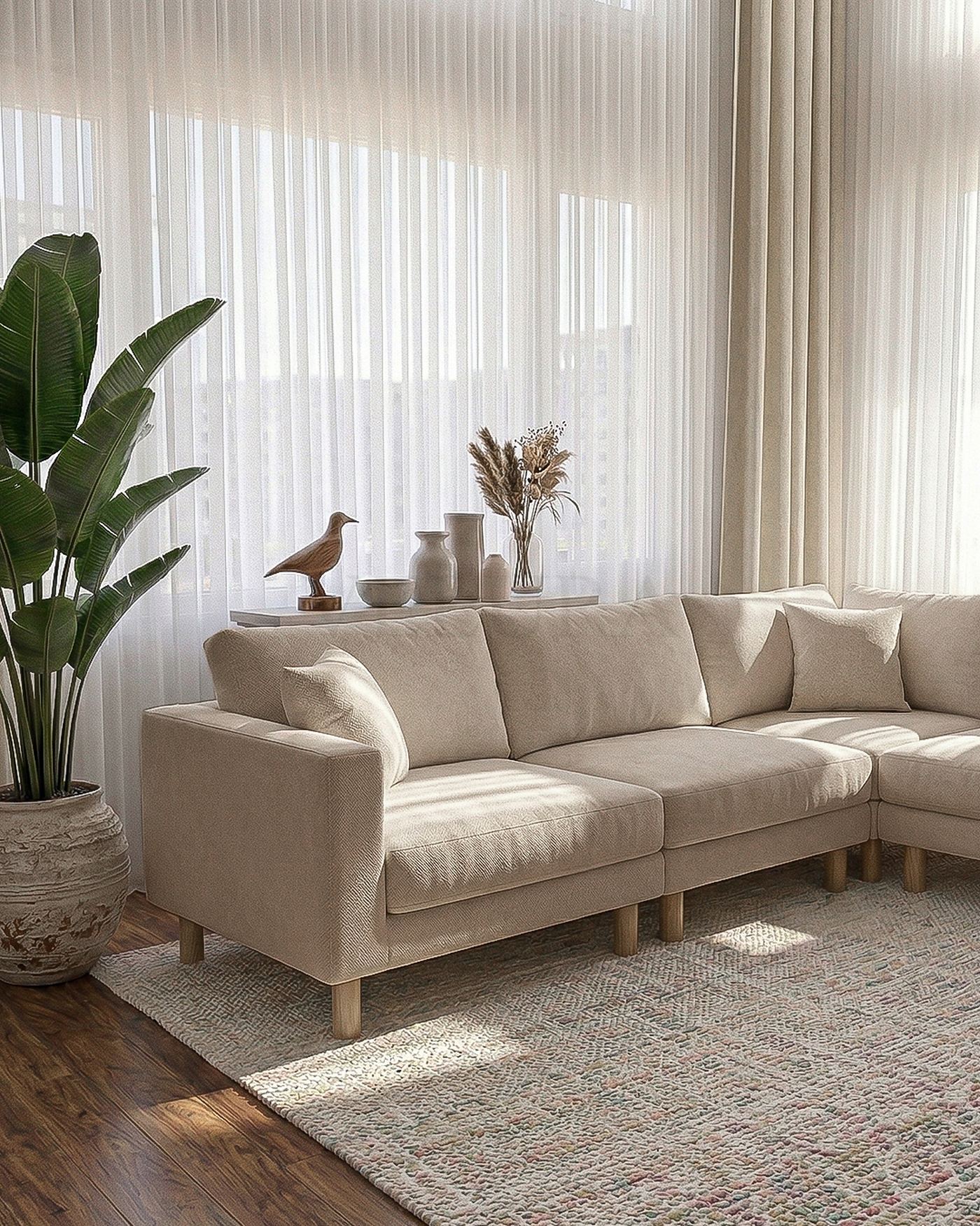 Krem kadife Armin köşe takımı 250 x 250 cm geniş oturumlu model