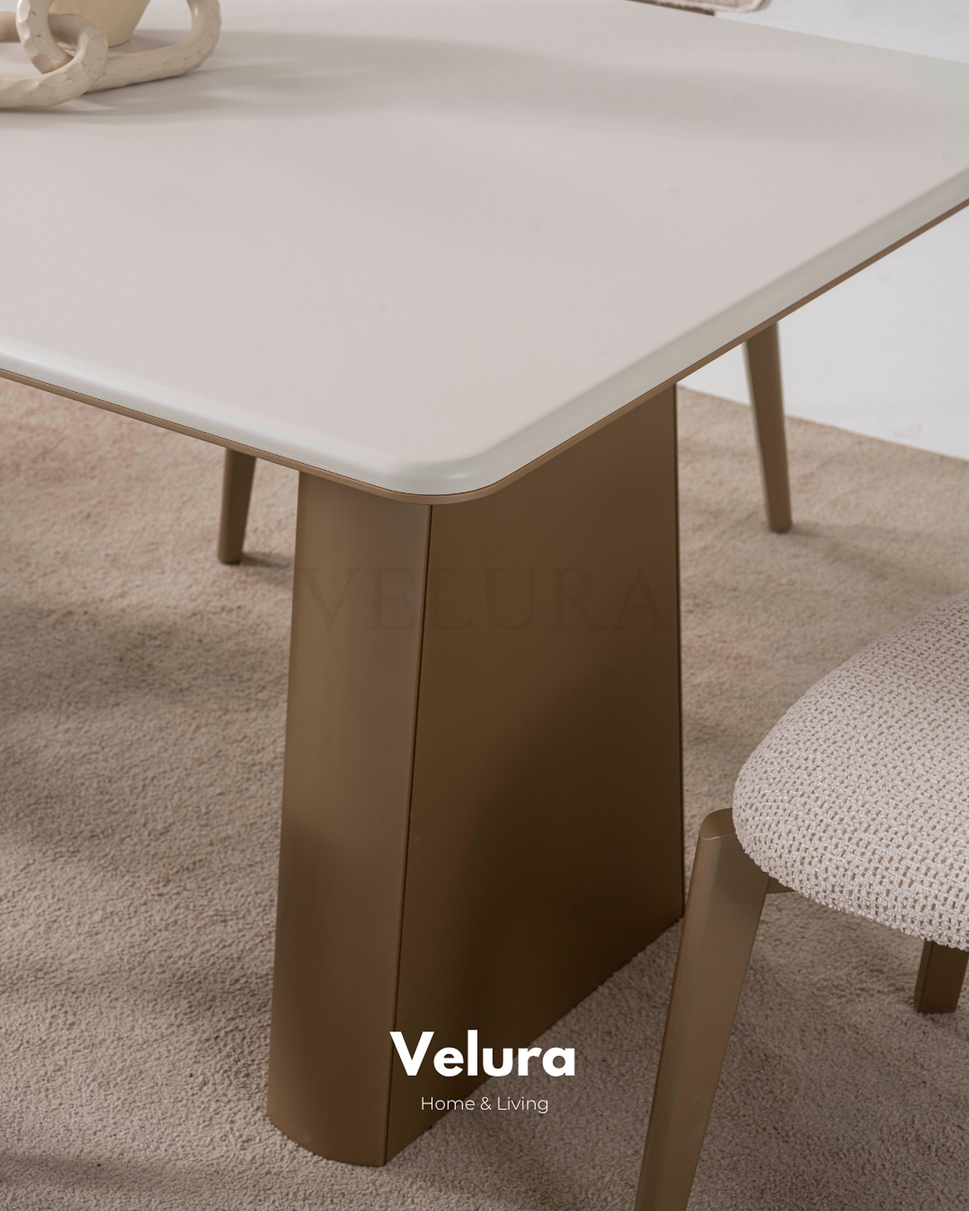 Beta Bonje Yemek Masası krem kahve gold modern MDF masa