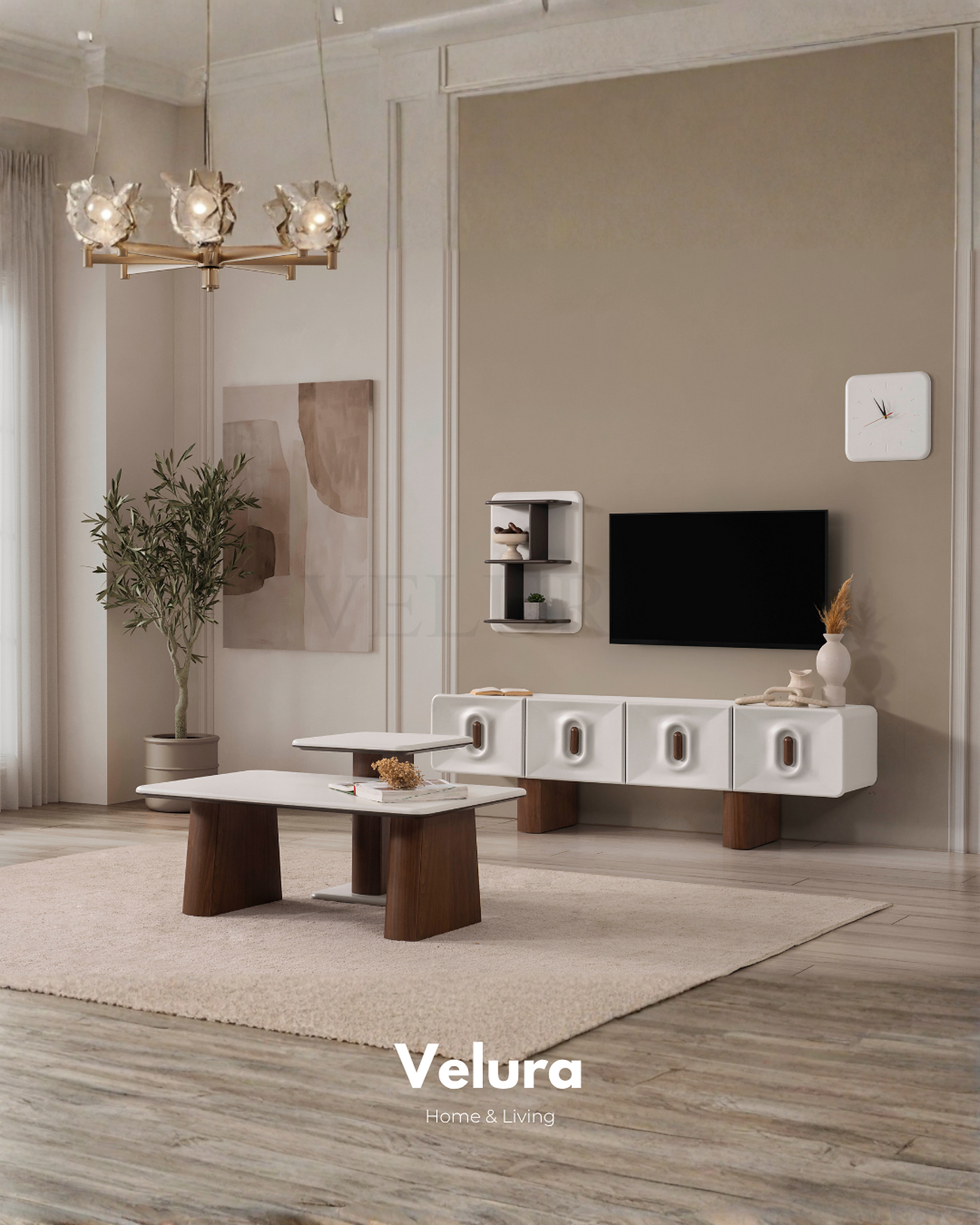 Beta Ceviz Tv Ünitesi modern MDF ceviz renkli TV ünitesi