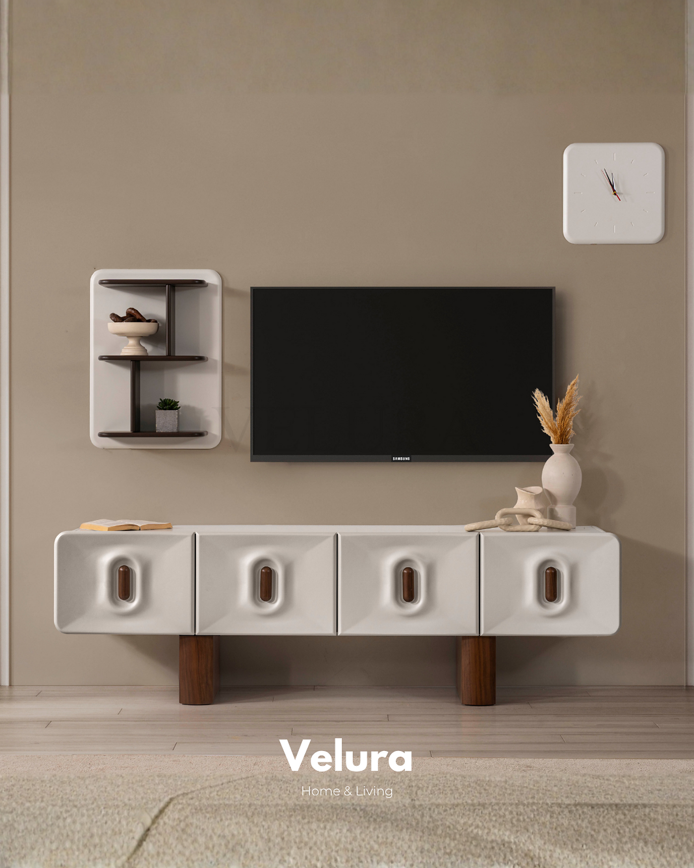 Beta Ceviz Tv Ünitesi modern MDF ceviz renkli TV ünitesi