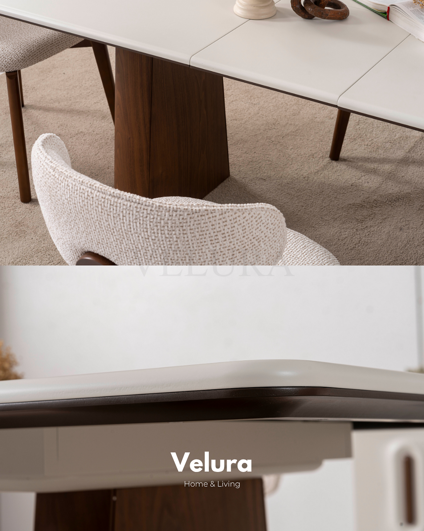 Ceviz tonlu modern yemek odası masası Beta Ceviz