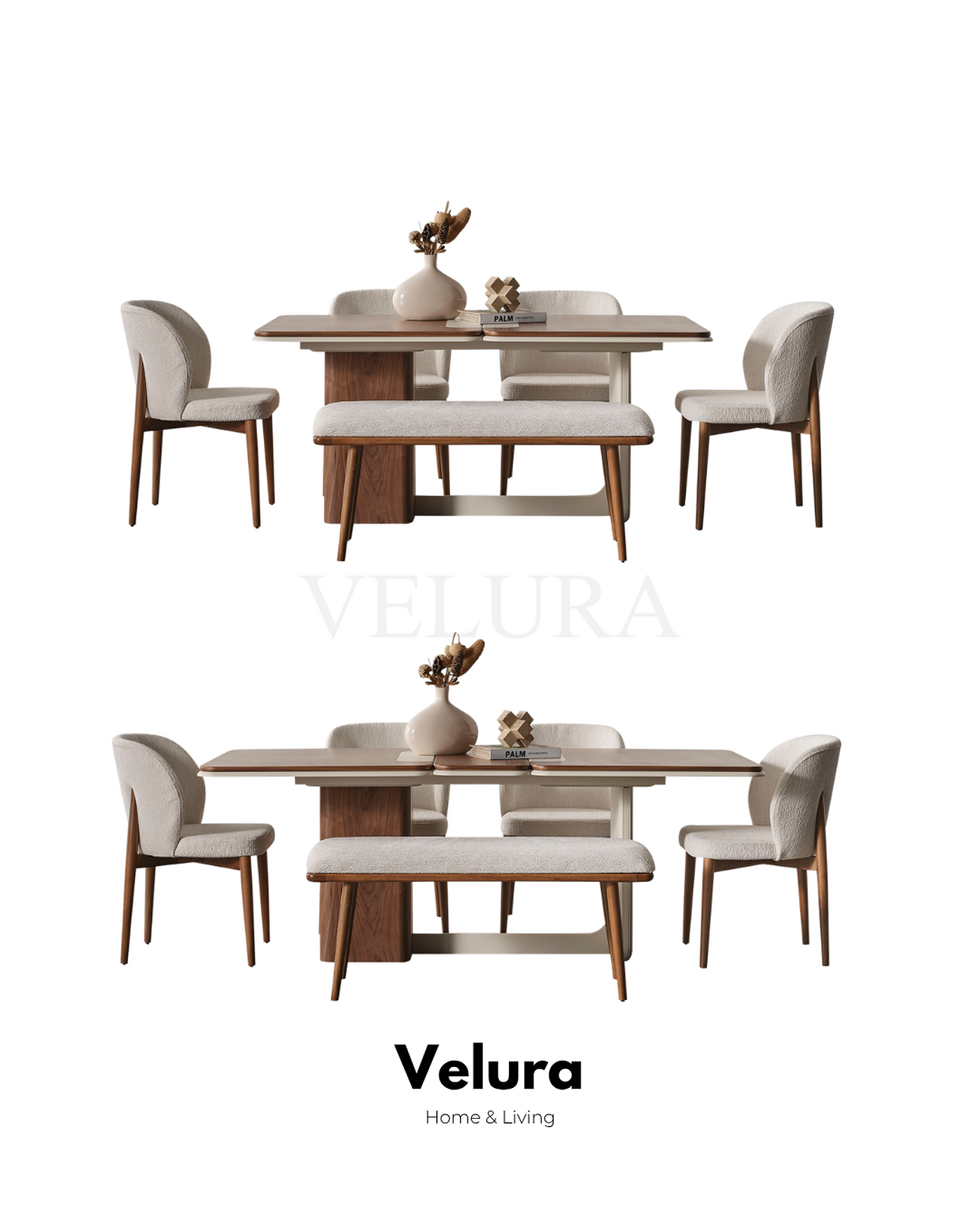 Modern yemek odası için Enna Ekru geniş yemek masası