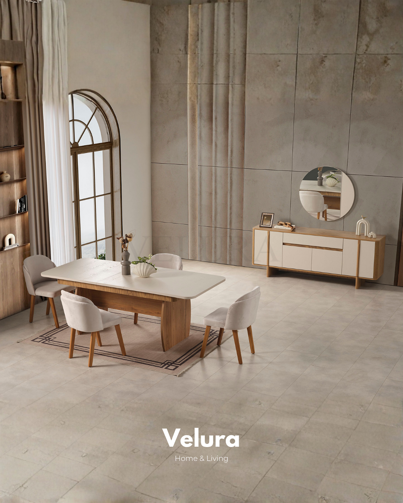 Eylül Yemek Masası 165 + 40 cm açılabilir masa tasarımı