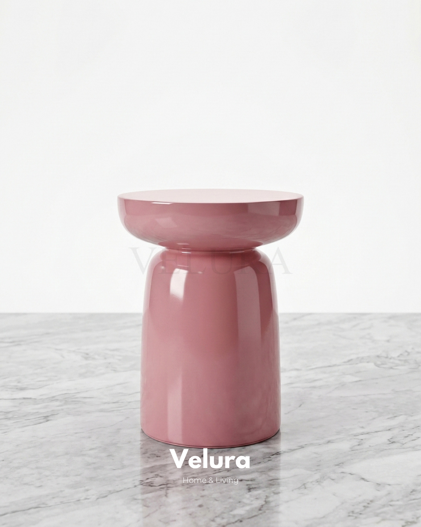 Pembe renk Fargo mantar form yan sehpa 45x45x60
