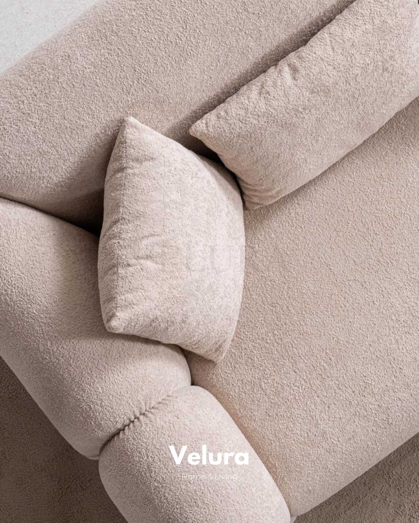 Krem Hermes Kanepe 240 cm geniş oturumlu ayaksız salon kanepesi