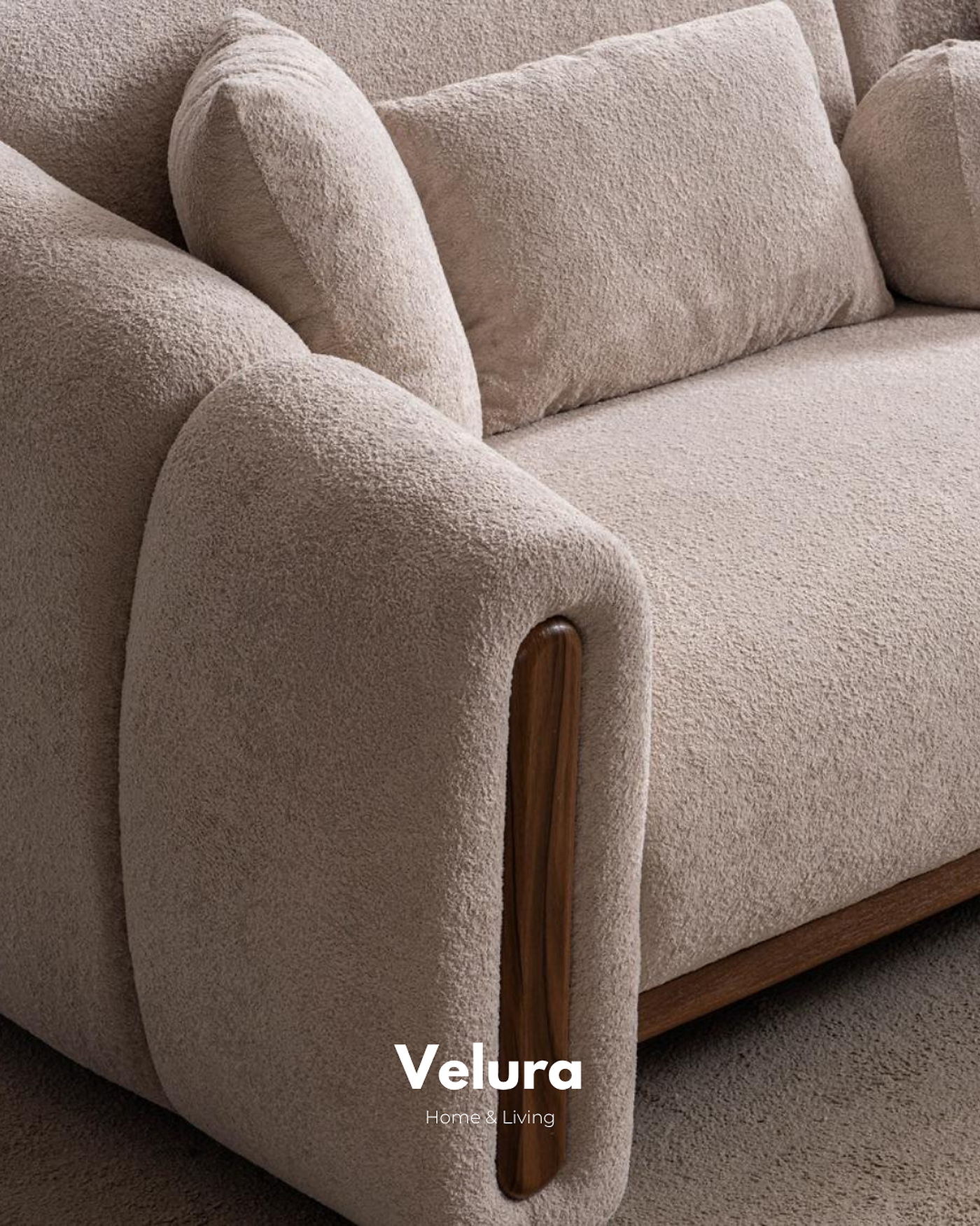 Krem Hermes Kanepe 240 cm geniş oturumlu ayaksız salon kanepesi
