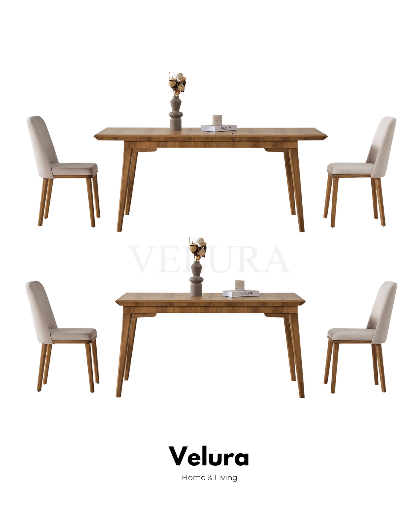 Kolezyum Yemek Masası Naturel açılabilir modern yemek masası