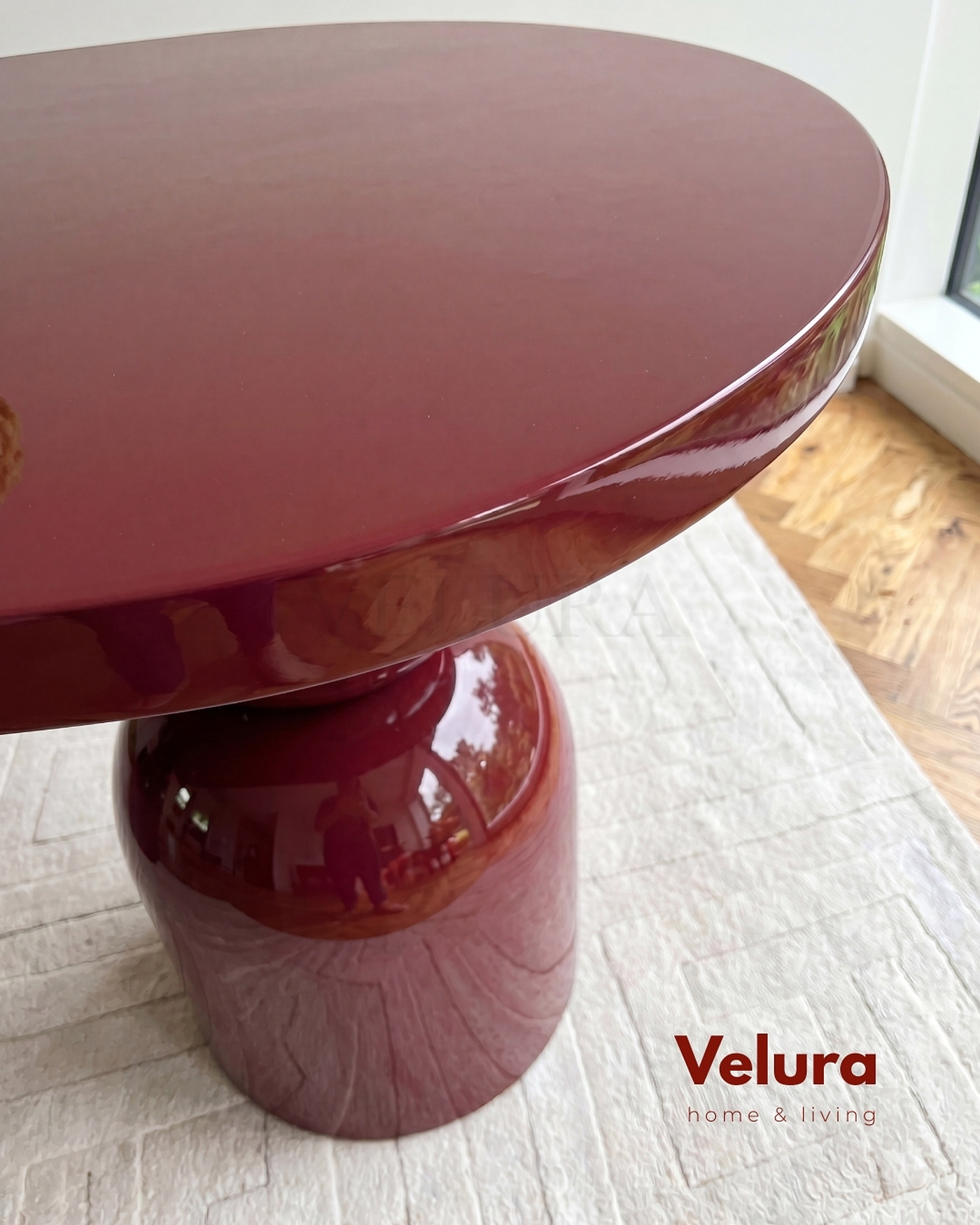 Bordo Lura Yemek Masası 180 x 90 cm sabit yemek odası masası