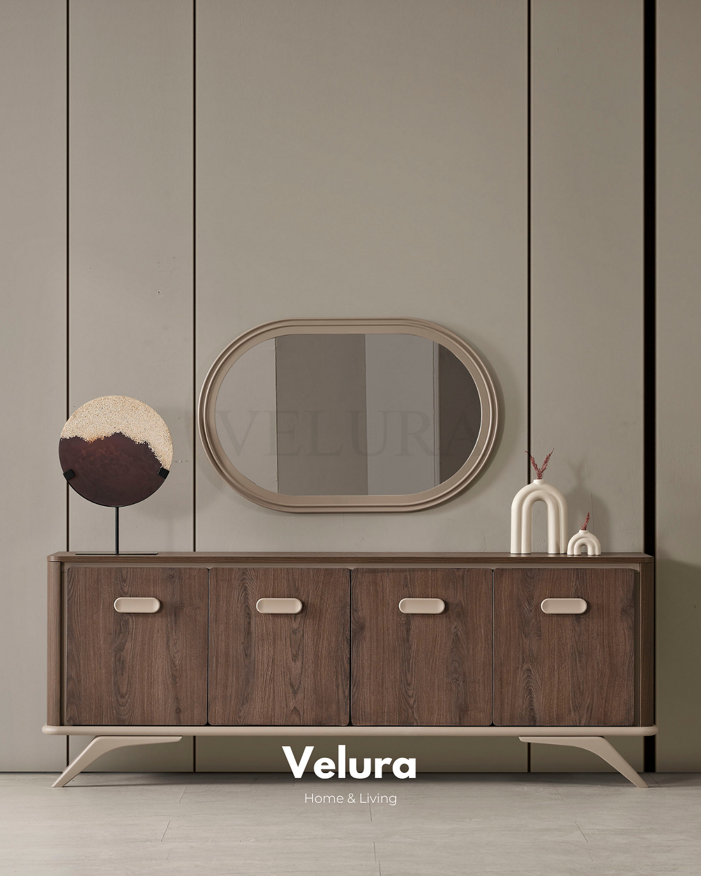 Nova Yemek Takımı Koyu Ceviz gold detaylı modern yemek odası takımı