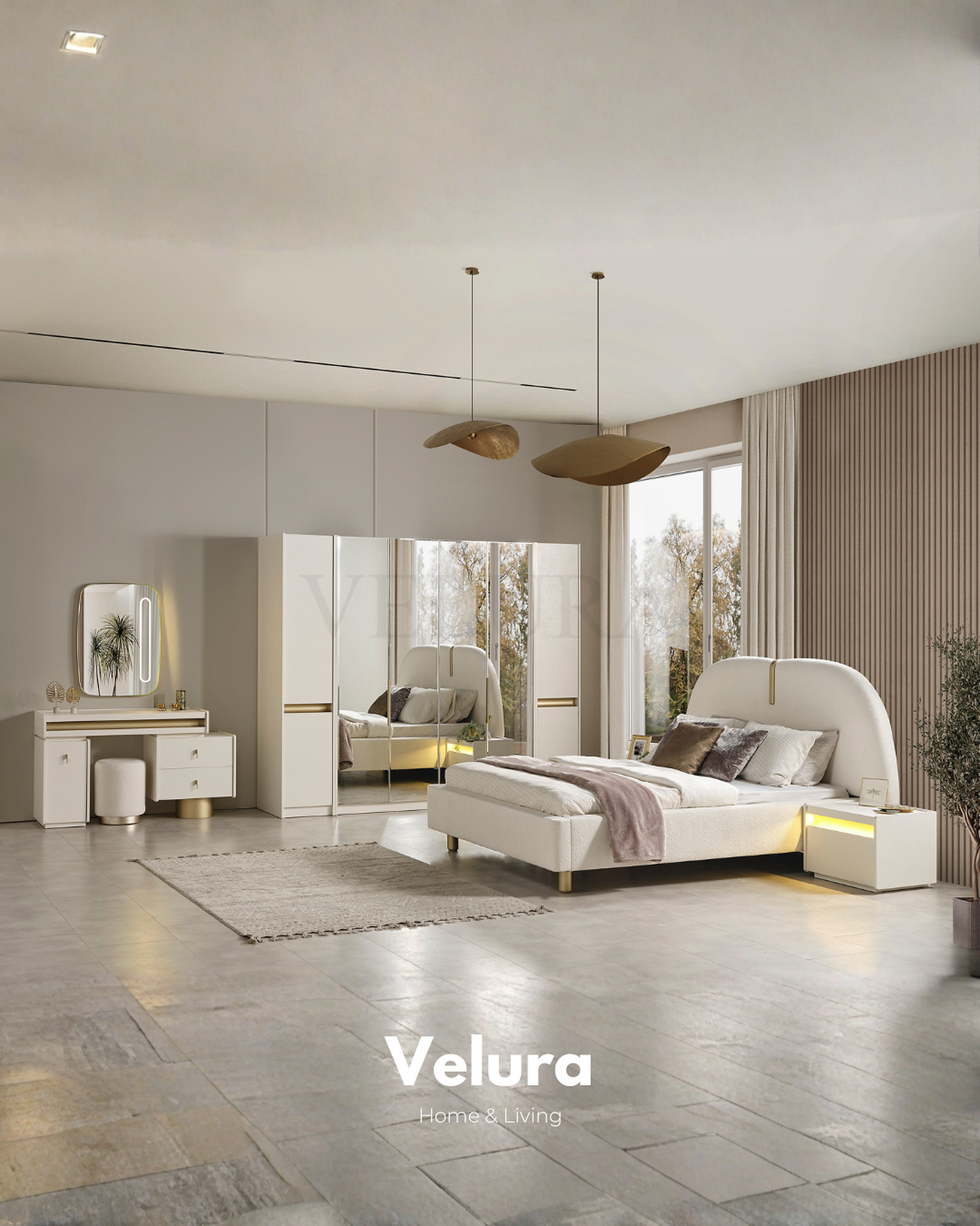 krem modern Bern şifonyer 3 çekmeceli 1 kapaklı 140x45x82 ölçü