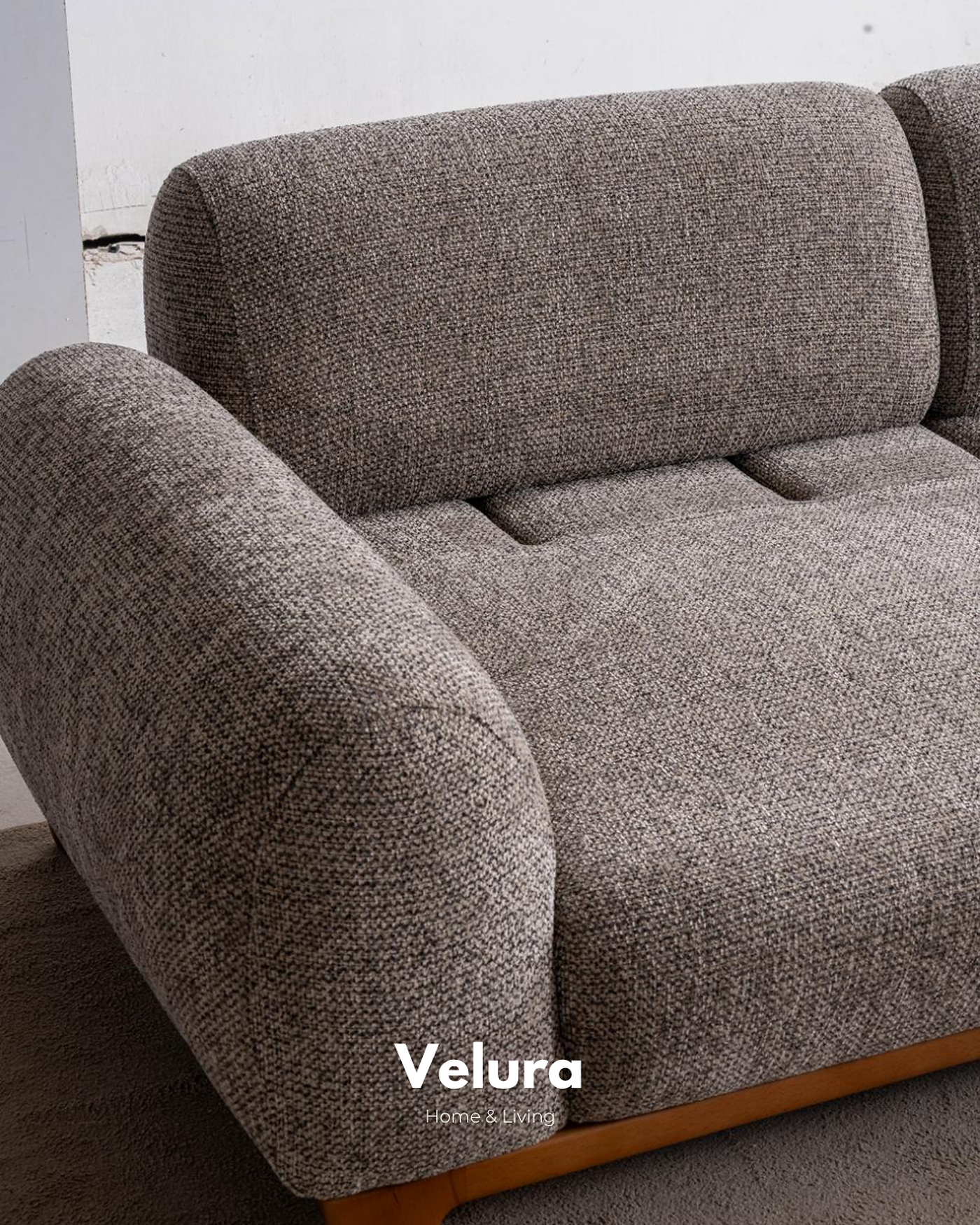 Luna Koltuk Takımı krem kahve renkli modern oturma grubu