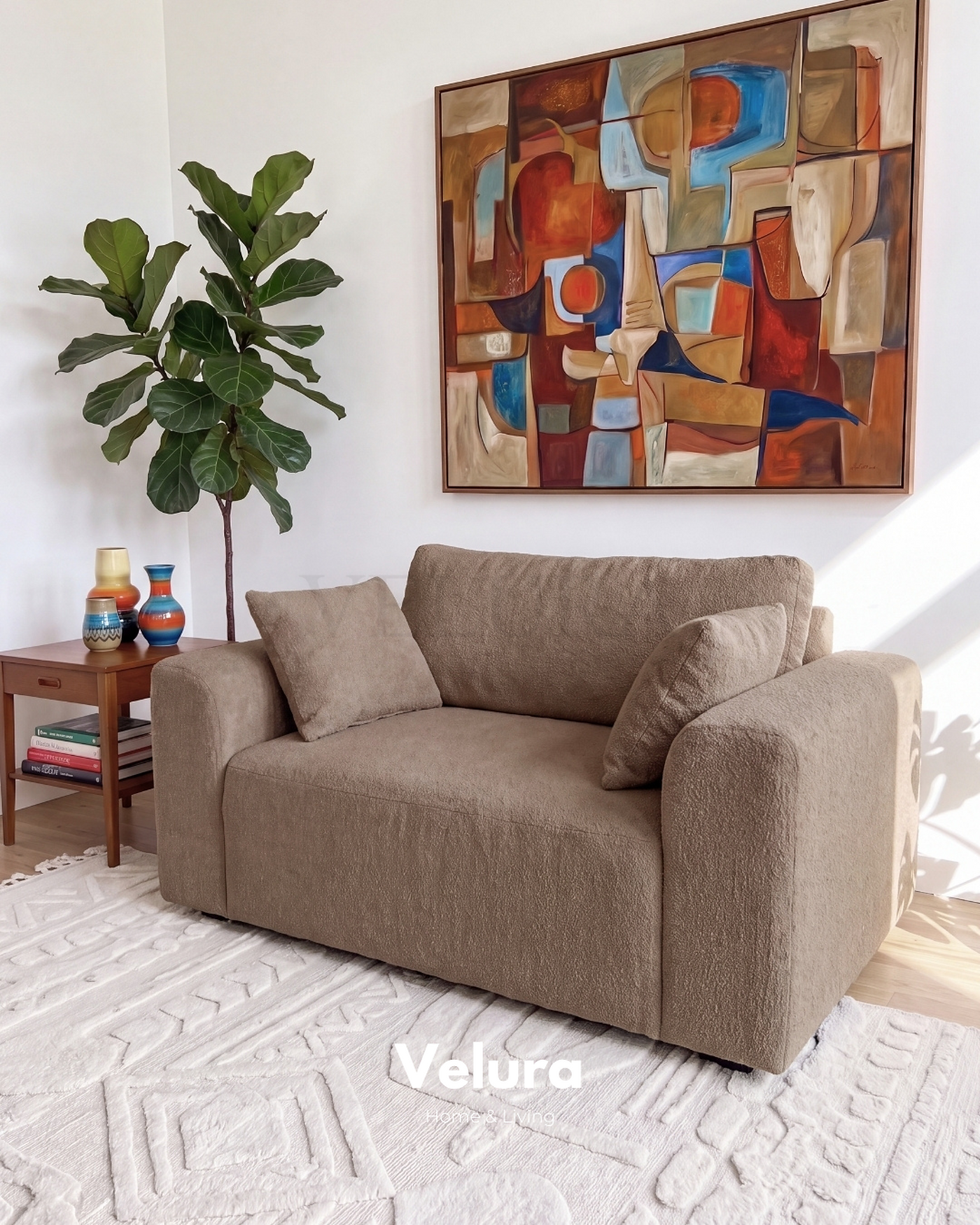 Kahve Bonita kumaşlı modern Sora berjer