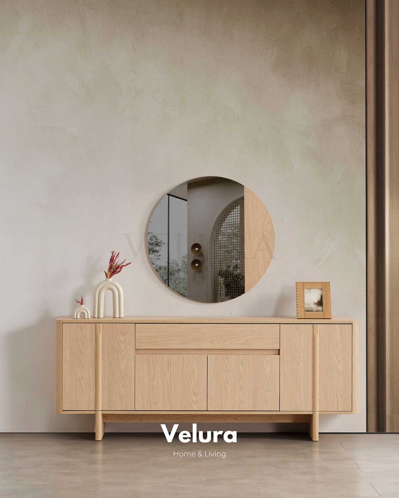 Eylül Konsol Naturel Meşe modern yemek odası konsolu