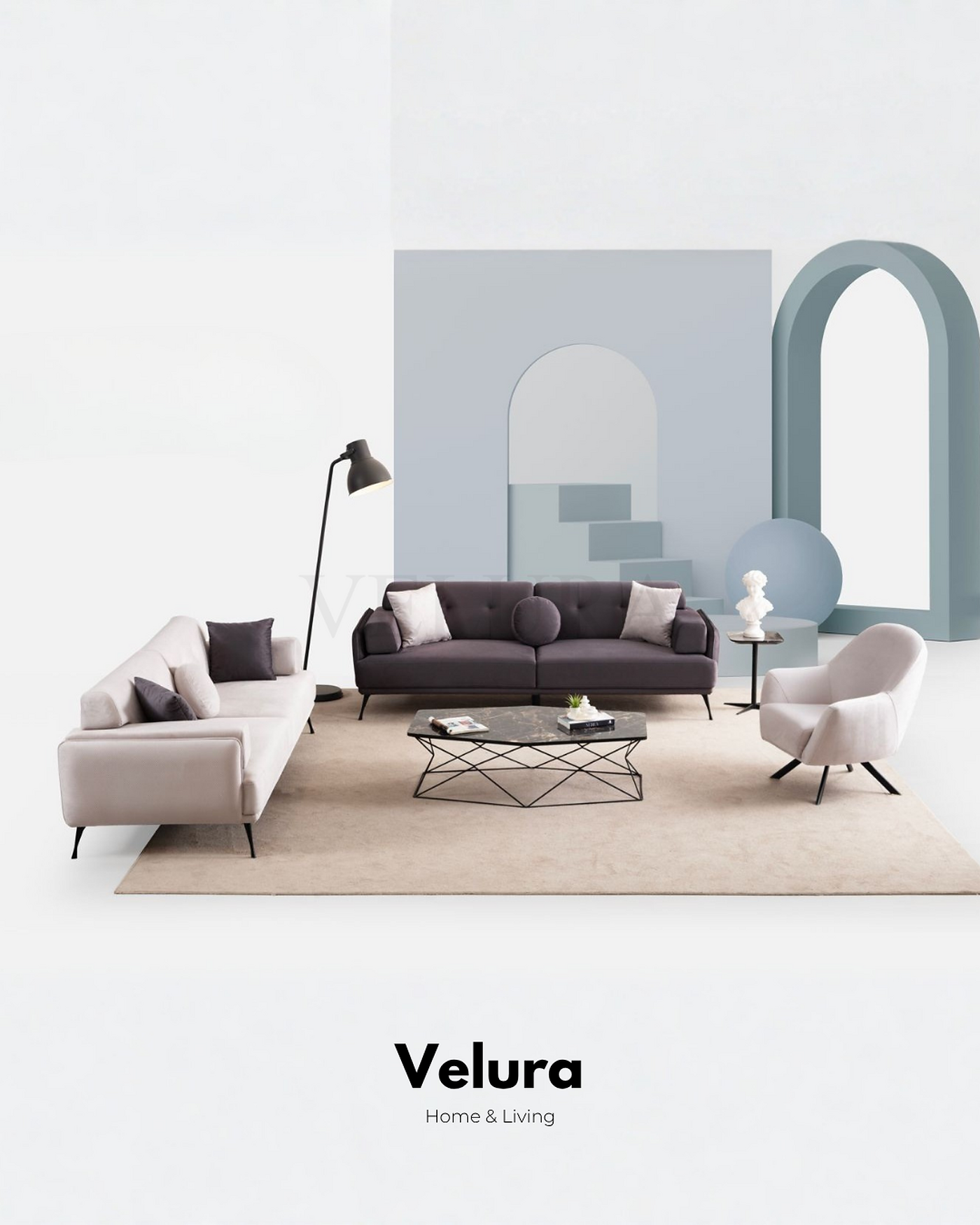 Venüs Berjer krem renk modern metal ayaklı berjer modeli