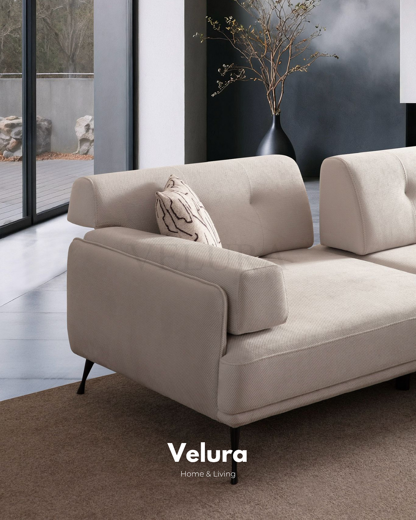 Venüs Köşe Takımı krem renk yatak olabilen modern köşe koltuk modeli
