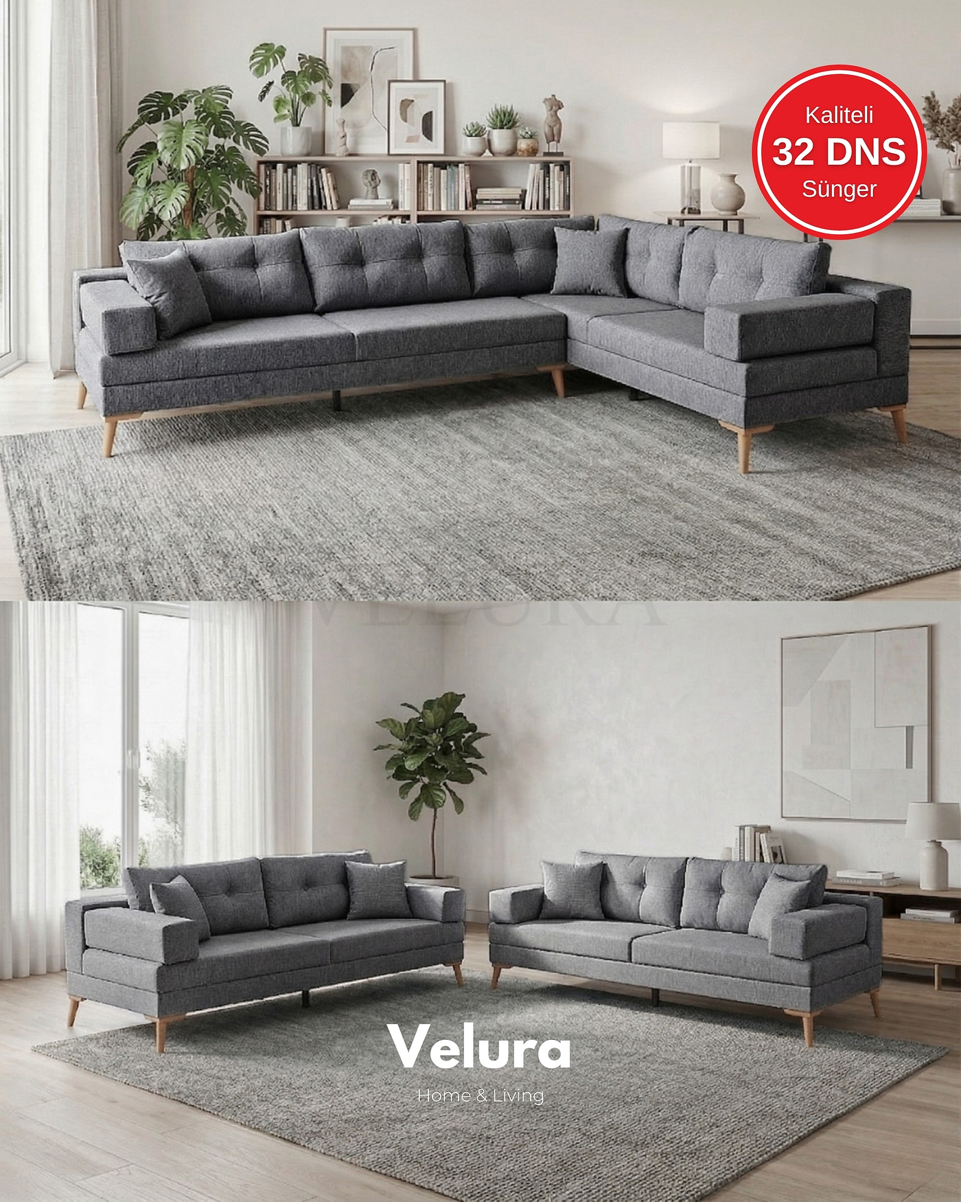 Zeri Koltuk – İki Kanepeye Dönüşen Model Zeri köşe takımı – ayrılabilir modüllü