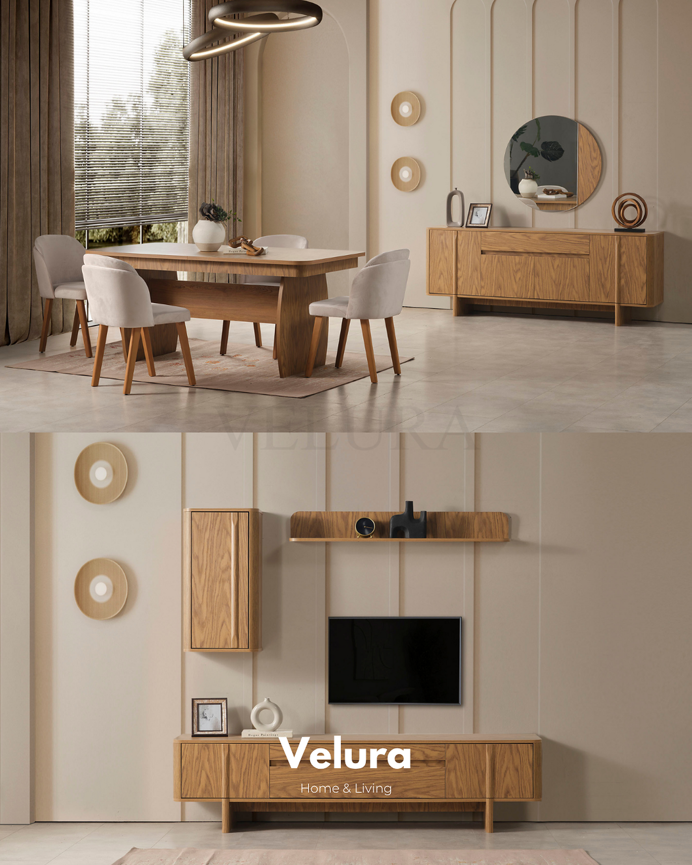 Eylül Konsol Naturel modern yemek odası konsolu