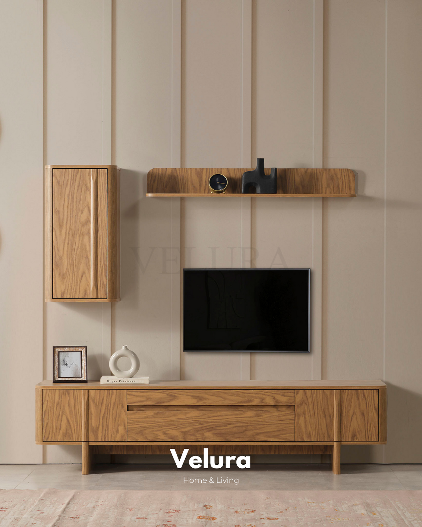 Eylül Tv Ünitesi Naturel modern salon tv ünitesi