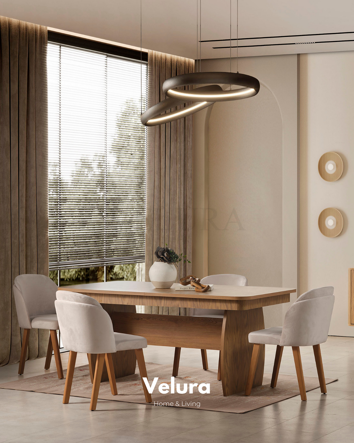 Eylül Yemek Masası Naturel açılabilir modern yemek masası