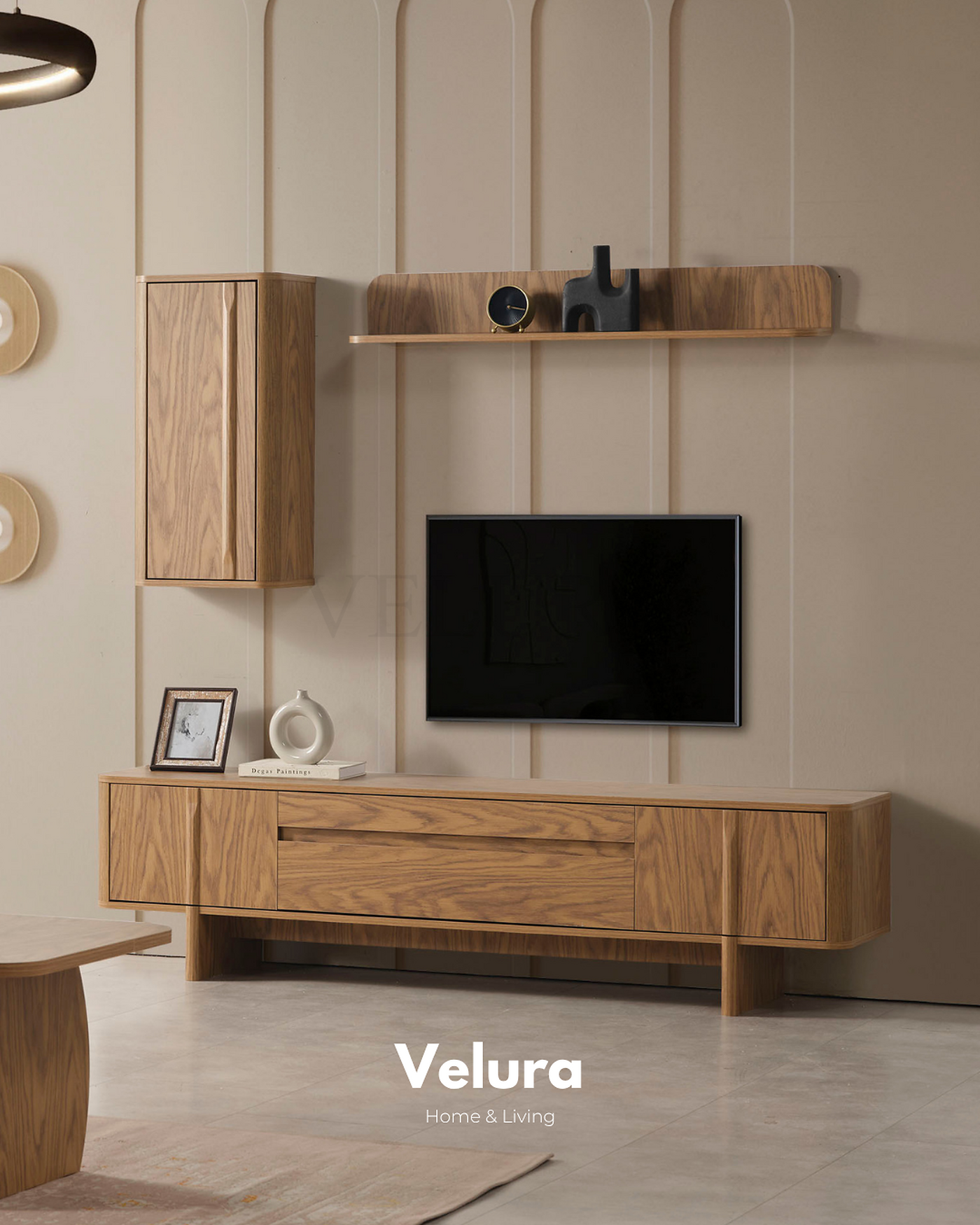 Eylül Tv Ünitesi Naturel modern salon tv ünitesi