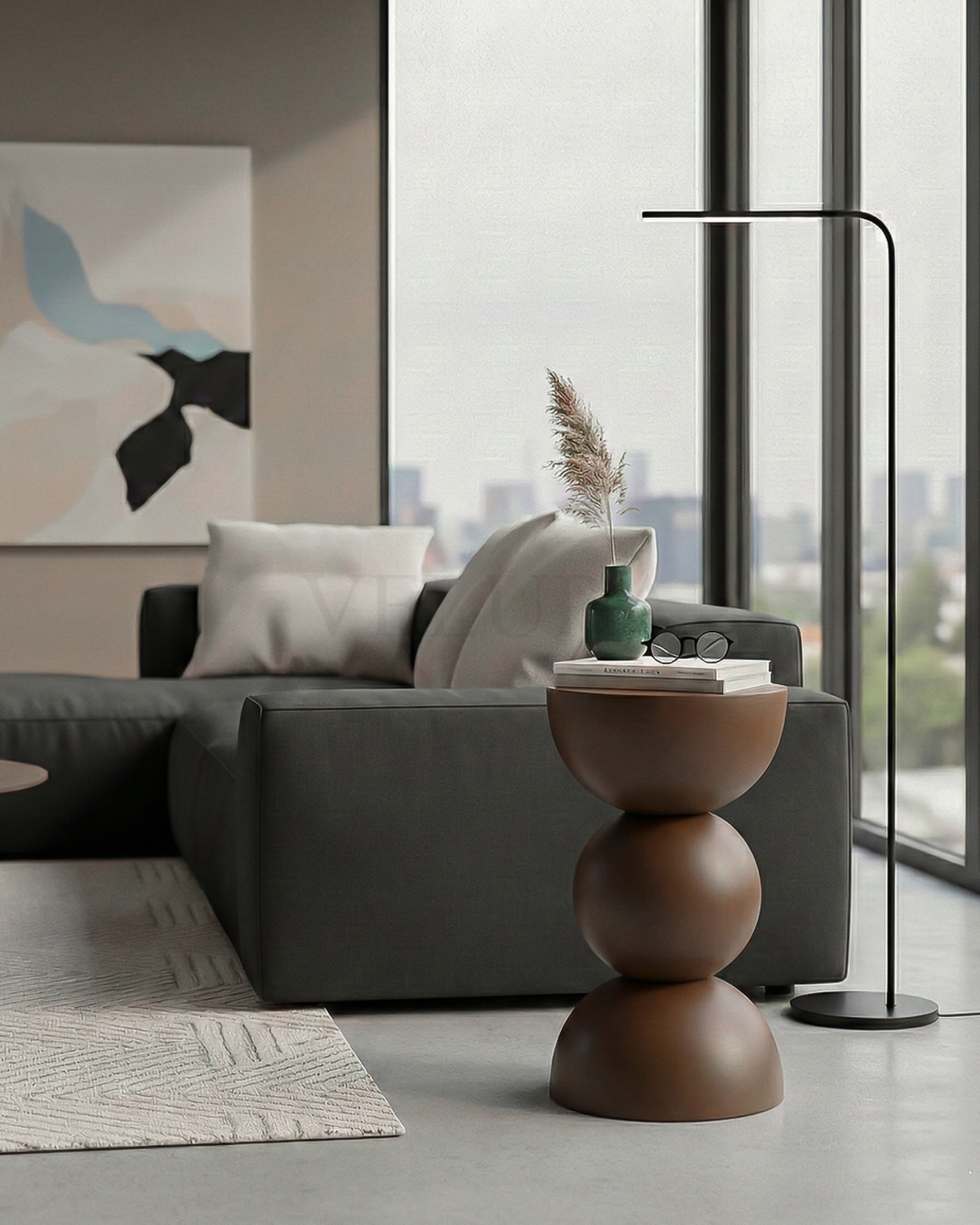 Maco Yan Sehpa Modern Ceviz Ahşap Tasarım Maco Yan Sehpa ceviz ahşap modern yan sehpa 30x30x60