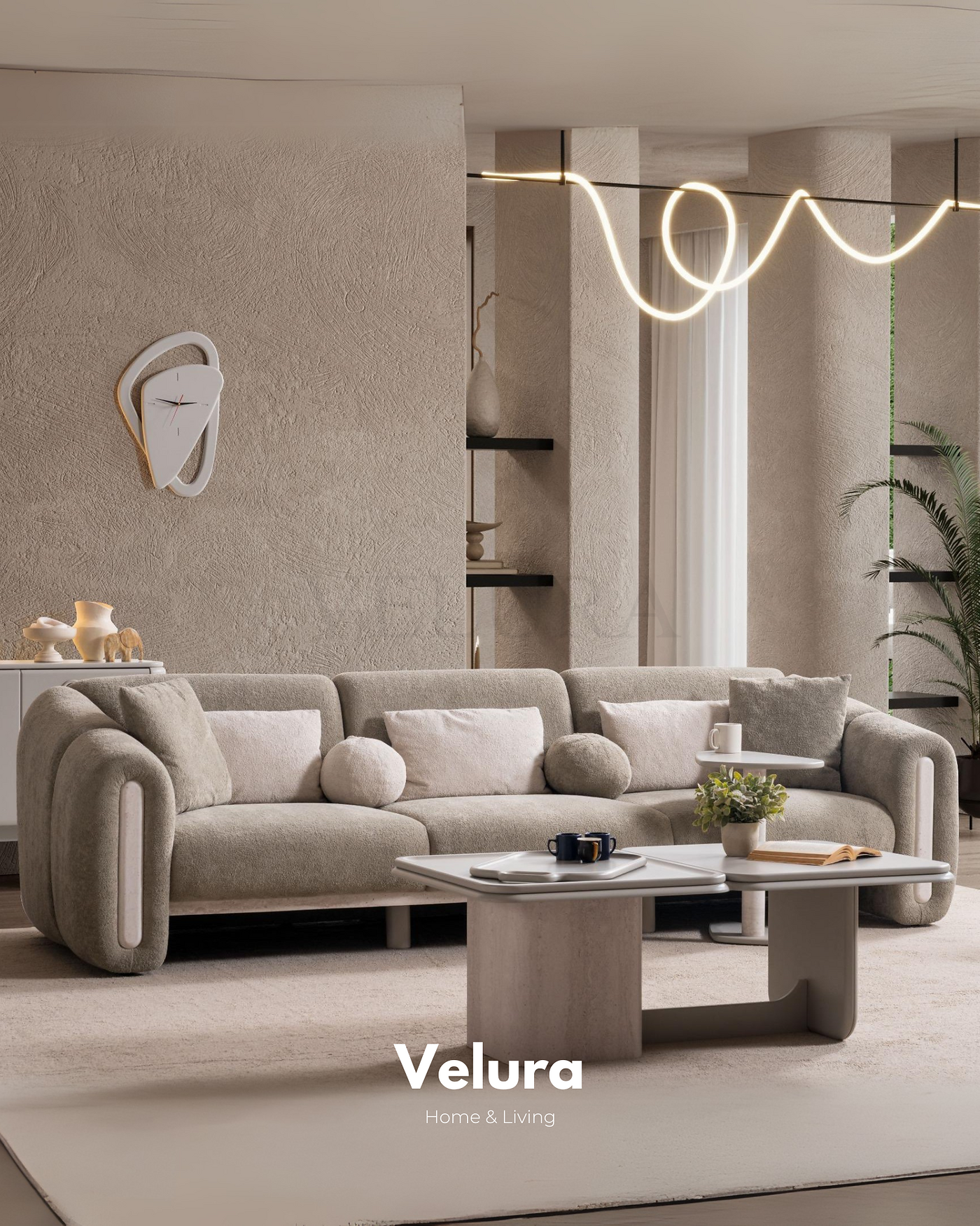 Hermes 4’lü kanepe modern lüks tasarım geniş oturum