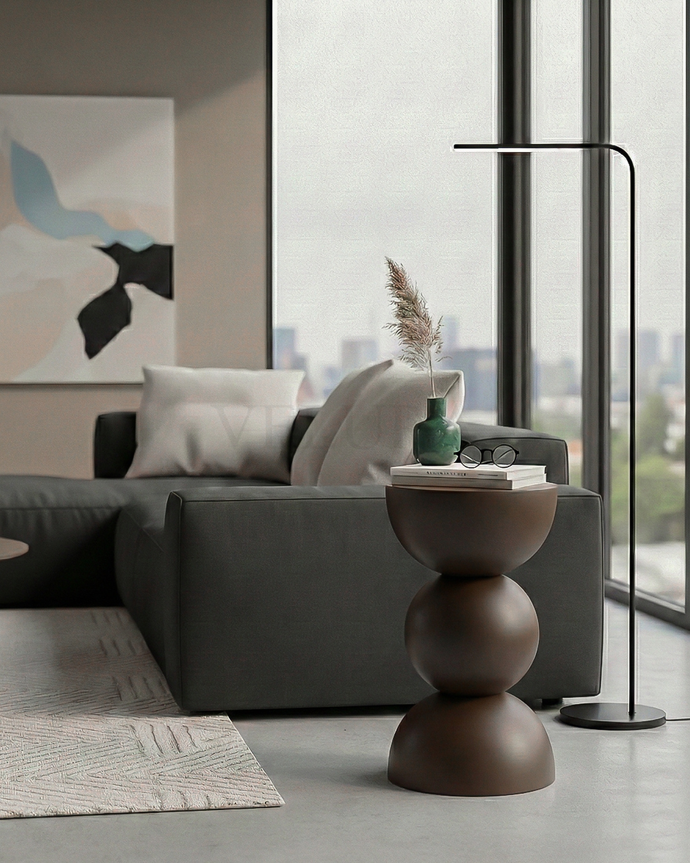 Maco Yan Sehpa Modern Koyu Ceviz Ahşap Tasarım Maco Yan Sehpa koyu ceviz ahşap modern yan sehpa 30x30x60