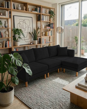 Armin Köşe Takımı - Kadife - Siyah Armin Köşe Takımı - Kadife - Siyah
