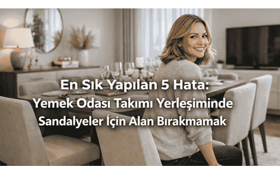 En Sık Yapılan 5 Hata: Yemek odası takımı yerleşiminde sandalyeler için alan bırakmamak